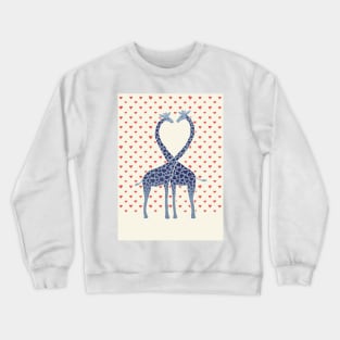 Giraffes in Love - A Valentine's Day Illustration Crewneck Sweatshirt